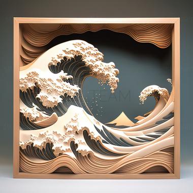 3D model st great wave (STL)